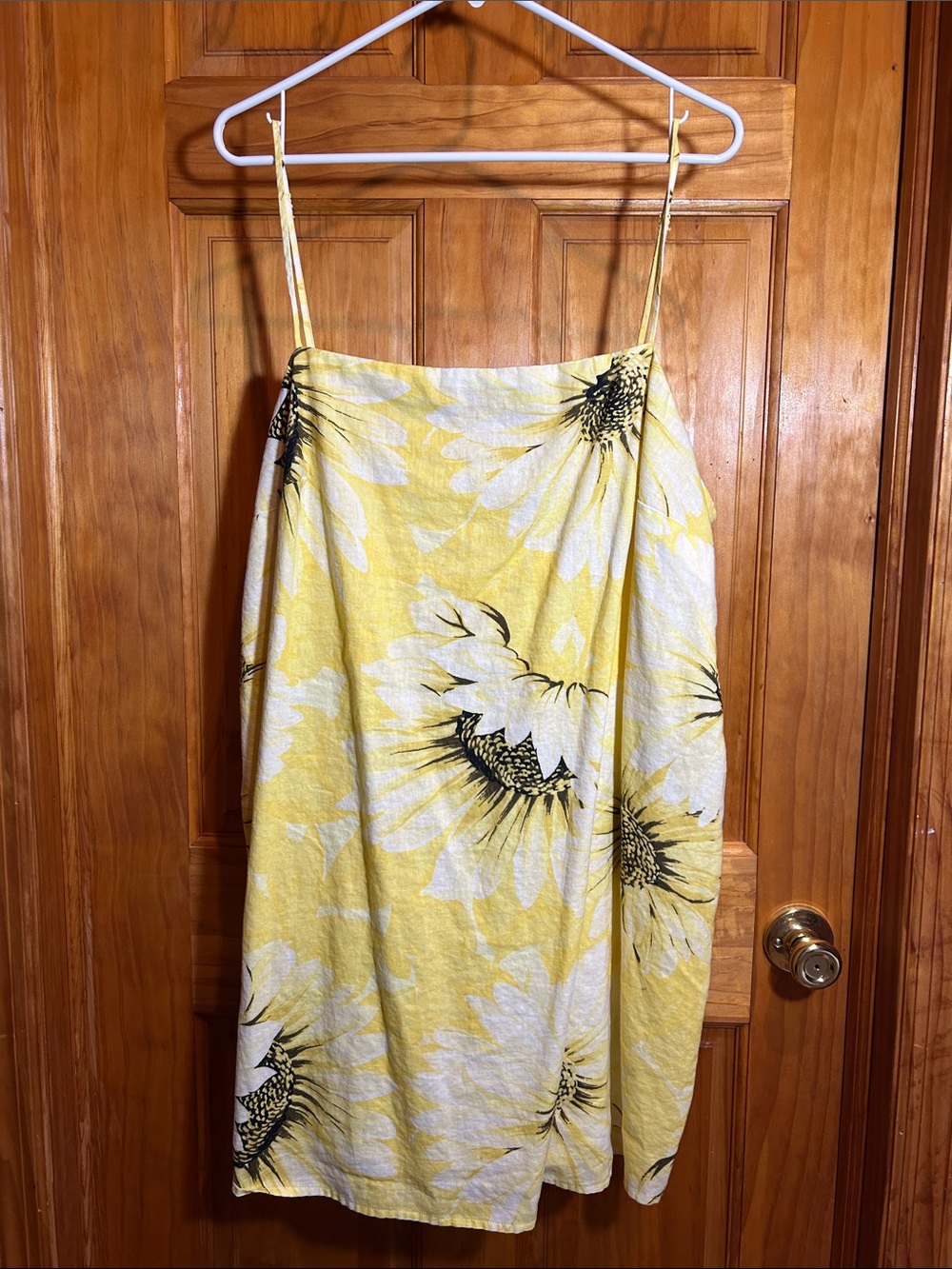 H&M Yellow White Sunflower Print Midi Dress